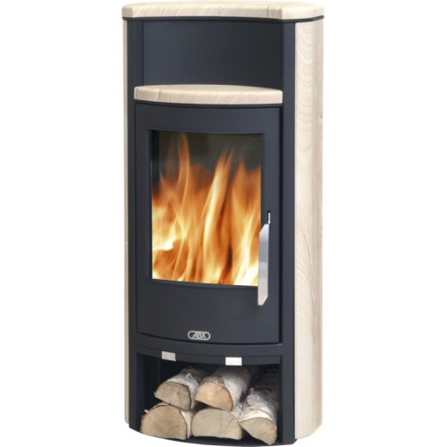 ABX PORI Holz-Kaminofen, schwarz+Sandstein 4671-5P ABX PORI Holz-Kaminofen, schwarz+Sandstein 4671-5P