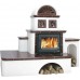 ABX GLASGOW Kachelofen-Ofenbrand mit Blech Einsatz, rechts, braun 3011HP