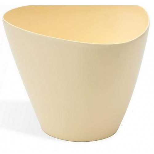 PROSPERPLAST Blumentopf Dreieck Serie COUBI 10 l creme glänzend DTG320