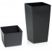 Pflanzkübel Blumentopf URBI SQUARE Übertopf +inkl. Einsatz 4 L, black DURS140P