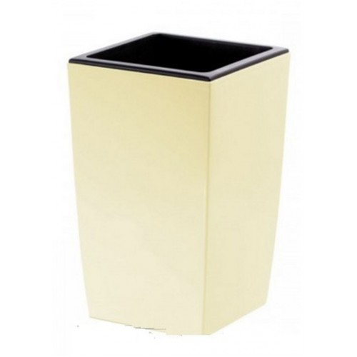 Pflanzkübel COUBI Blumentopf Pflanzbehälter mit Einsatz viereckig 10l, creme DUW200