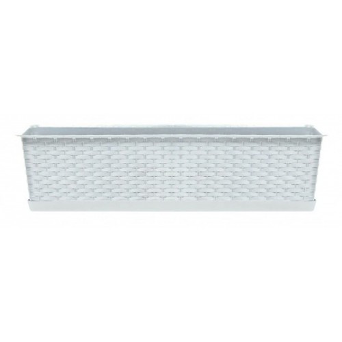 Prosperplast RATOLLA CASE P Blumenkasten mit Untersetzer 48,9x17,3x15cm weiß ISR500P-S449