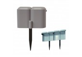 Prosperplast SNAIL Garten Terasse Palisade Schneckenzaun Kunststoff 1,9m, 12St. Grau IPSP
