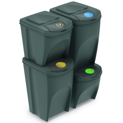 Sortibox Mülleimer Mülltrennsystem Abfalleimer Behälter Mülltrennung Recycling 2x25L 2x35L