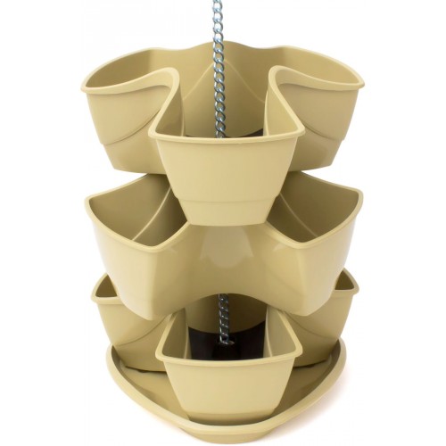 PROSPERPLAST COUBI Blumenampel Ampel-Kräutertopf mit drei Ebenen 9 l, creme DKN300W PROSPERPLAST COUBI Blumenampel Ampel-Kräutertopf mit drei Ebenen 9 l, creme DKN300W