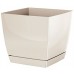 Prosperplast COUBI SQUARE P Blumentopf viereckig mit Untersetzer 24 cm, creme DUKP240