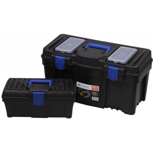 Prosperplast SETBOX 2v1 Werkzeugkoffer Set, schwarz, NBX1525