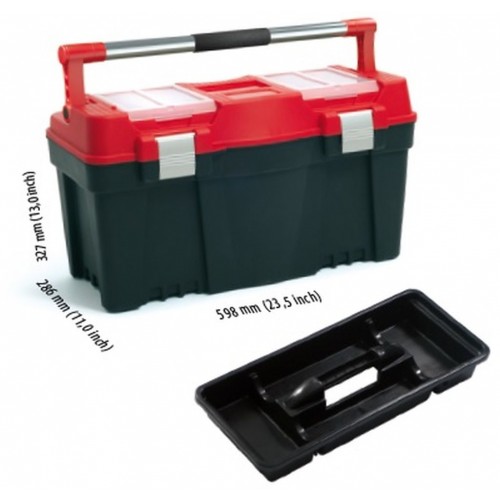 PROSPERPLAST PRACTIC Werkzeugkoffer aus Kunststoff rot, 598 x 286 x 327 mm N25APFI