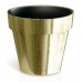 PROSPERPLAST CUBE CHROME GOLD Übertopf 0,6 L gold DGC110SF