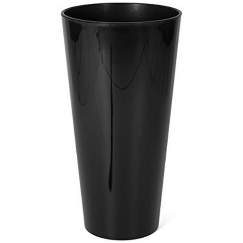 Blumenvase TUBUS SLIM SHINE 27 L Blumentopf inkl. Einsatz Pflanzsäule glänzend graphit