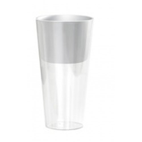 Blumenvase Blumentopf inkl. Einsatz TUBUS SLIM Pflanzsäule 8 L transp/weiß DTUS200PW