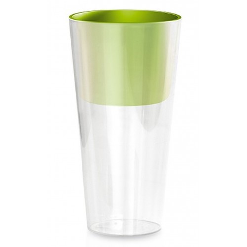 Blumenvase Blumentopf inkl. Einsatz TUBUS SLIM Pflanzsäule 8 L transp/limmette DTUS200PW