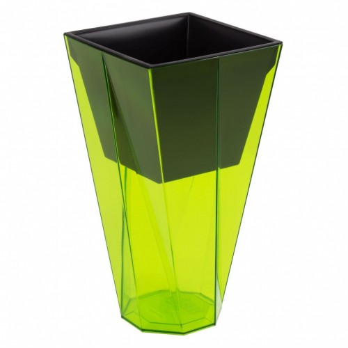 URBI TWIST Blumentopf m. Einsatz viereckig limettengrün transparent H 27 cm DURD140P URBI TWIST Blumentopf m. Einsatz viereckig limettengrün transparent H 27 cm DURD140P