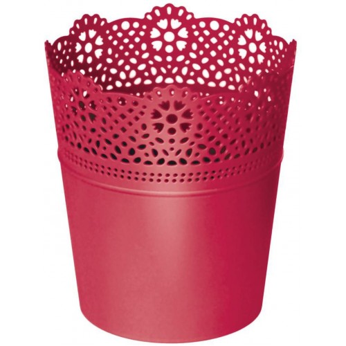 Prosperplast LACE Blumentopf mit Spitzenumrandung 18 cm rot DLAC180-207C