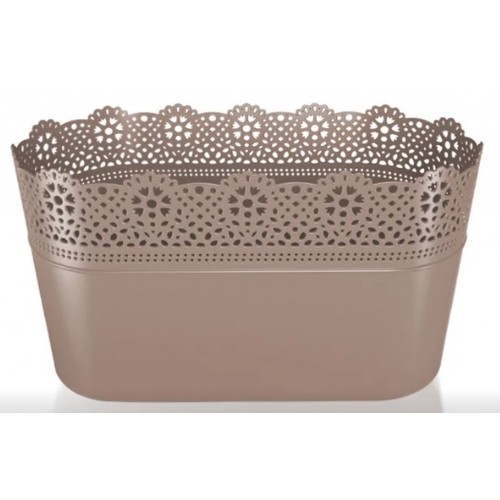Prosperplast LACE Blumentopf mit Spitzenumrandung 28,5 x 13,5 cm, mocca DLAC285-7529U Prosperplast LACE Blumentopf mit Spitzenumrandung 28,5 x 13,5 cm, mocca DLAC285-7529U