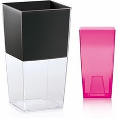 PROSPERPLAST Pflanzkübel Blumentopf URBI SQUARE Übertopf +inkl. Einsatz 4 L, pink DURS140P