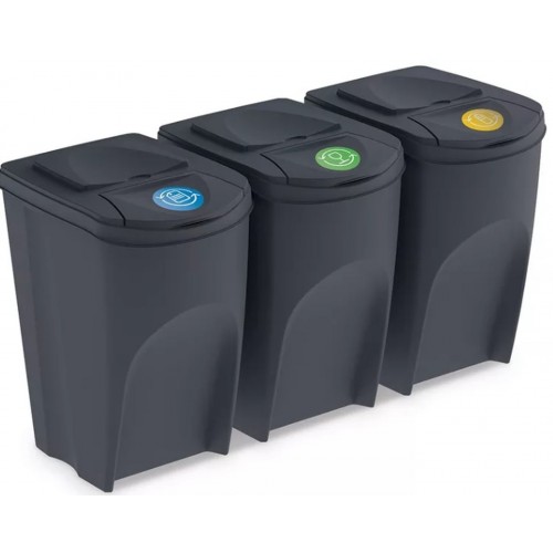 Prosperplast SORTIBOX Mülleimer Mülltrennsystem Abfalleimer Behälter 3x35l,Anthrazit IKWB3 Prosperplast SORTIBOX Mülleimer Mülltrennsystem Abfalleimer Behälter 3x35l,Anthrazit IKWB3