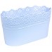 Prosperplast LACE Blumentopf mit Spitzenumrandung 28,5 x 13,5 cm, Taubenblau DLAC285-658U