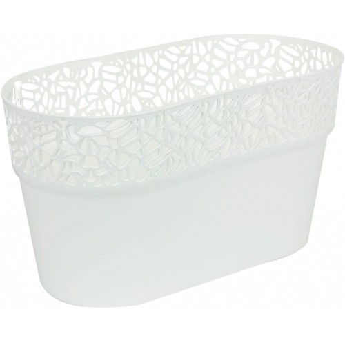 Prosperplast Naturo Blumentopf mit Spitzenoptik 28 cm weiß DNAT275 Prosperplast Naturo Blumentopf mit Spitzenoptik 28 cm weiß DNAT275