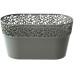 Prosperplast Naturo Blumentopf mit Spitzenoptik 28 cm steingrau DNAT275