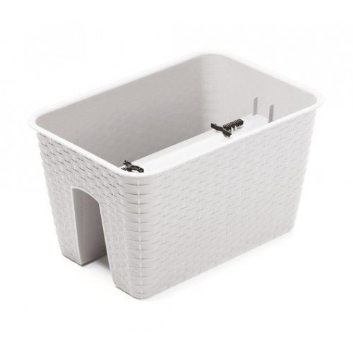 PROSPERPLAST RATOLLA Reling Blumenkasten 39,6 x 27,2 x 22,5 cm weiß DRLB400