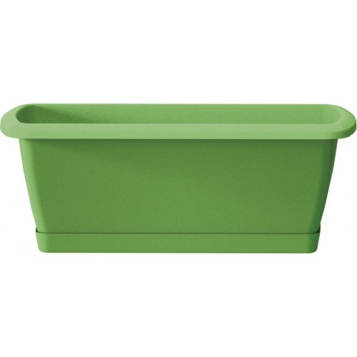 Prosperplast RESPANA SET Blumenkasten mit Untersetzer 49x18,4x14,5cm grün