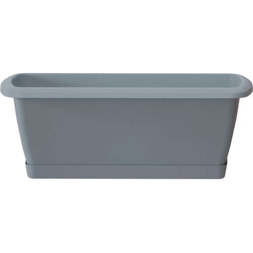 Prosperplast RESPANA SET Blumenkasten mit Untersetzer 78,5x18,4x14,5cm grau ISE800P-4O5U