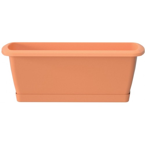 Prosperplast RESPANA SET Blumenkasten mit Untersetzer 39,2x18,4x14,5cm terakkotta