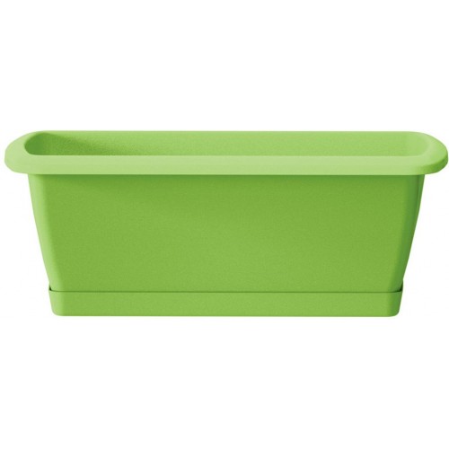 Prosperplast RESPANA SET Blumenkasten mit Untersetzer 59x18,4x14,5cm, lime ISE600P-389U