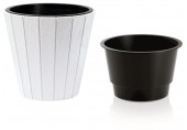 Prosperplast WOODE Blumentopf 39,3x37cm Weiss DBWO400-S449