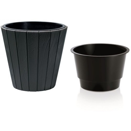 Prosperplast WOODE Blumentopf 29,9x28,1cm anthrazit DBWO300-S433