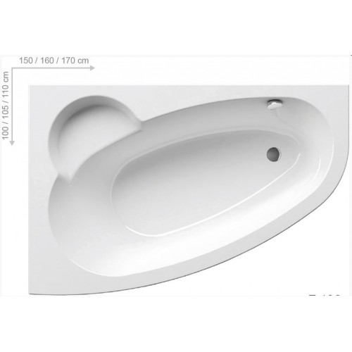 RAVAK ASYMMETRIC Badewanne 160 x 105 L snowhite, C461000000