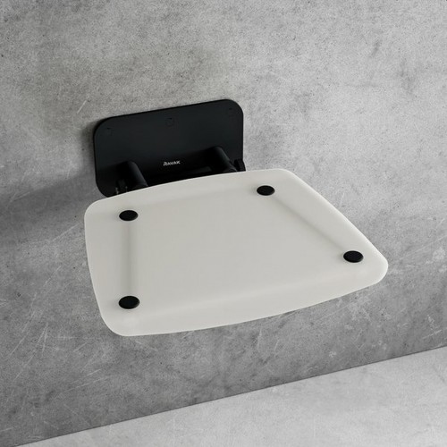 RAVAK OVO-B II-OPAL/BLACK Duschsitz B8F0000060