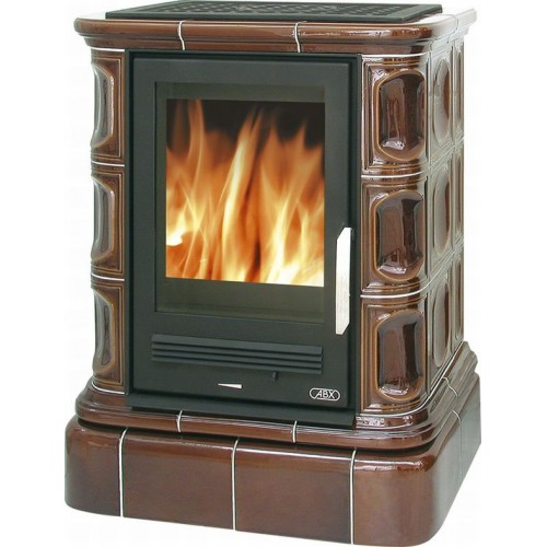 ABX Warmwasser-Kachelofen REGINA K 4633-7, Kachelsockel, braun