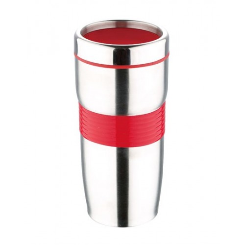 RENBERG Thermobecher mit Silikonschutz, rot 450 ml RENBERG Thermobecher mit Silikonschutz, rot 450 ml