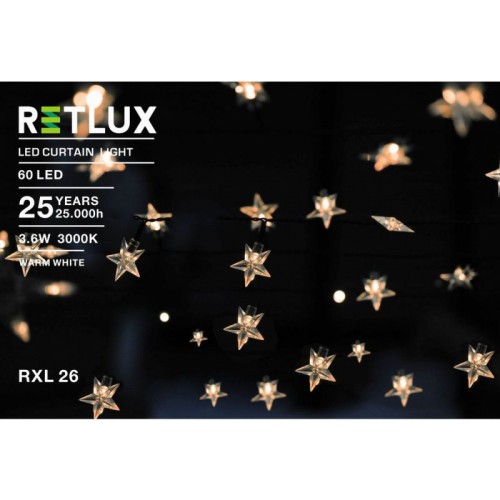 RETLUX RXL 26 60LED Curtain Light WW 5M Lichterkette 50001458