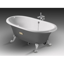 Roca Newcast Badewanne Gusseisen 170 x 85 cm, 222l, grau-weiß antislip, 7233650000
