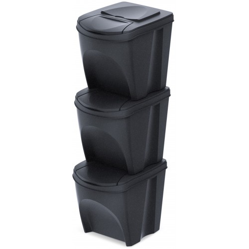 Prosperplast SORTIBOX ECO WOOD Mülltrenner 3x25l, Anthrazit IKWB25S3W Prosperplast SORTIBOX ECO WOOD Mülltrenner 3x25l, Anthrazit IKWB25S3W