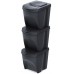 Prosperplast SORTIBOX ECO WOOD Mülltrenner 3x25l, Anthrazit IKWB25S3W