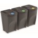 Prosperplast SORTIBOX Mülleimer Mülltrennsystem Abfalleimer Behälter 3x35l, Grau IKWB35S3