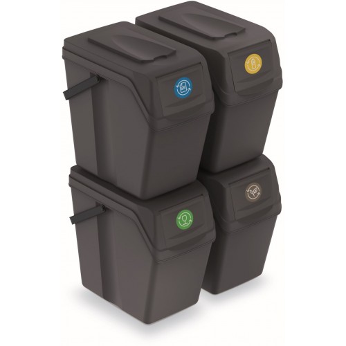 Prosperplast SORTIBOX II Mülltrennsystem 4x25l, anthrazit ISWB25S4 Prosperplast SORTIBOX II Mülltrennsystem 4x25l, anthrazit ISWB25S4