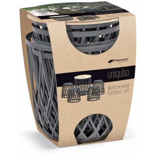 Prosperplast UNIQUBO Set Universal-Abfallkörbe 4+1 grau IKUBS5 Prosperplast UNIQUBO Set Universal-Abfallkörbe 4+1 grau IKUBS5