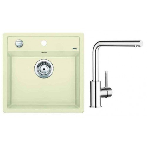 BLANCO SET BLANCO DALAGO 5 Einbauspüle jasmin + Küchenarmatur MILA