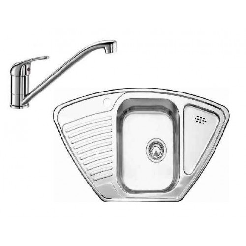 BLANCO SET TIPO 9 Edelstahl + Küchenarmatur DARAS chrom
