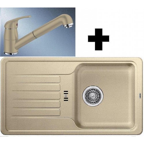 BLANCO SET FAVOS mini Granitspüle champagne + Küchenarmatur DARAS-S champagne