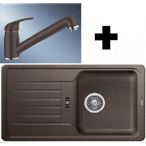 BLANCO SET FAVOS mini Granitspüle coffee + Küchenarmatur DARAS-S coffee