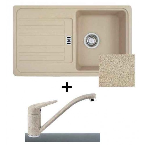 Franke SET G19 Fragranit Einbauspüle EFG 614-78 beige + Küchenarmatur FC 9541.085