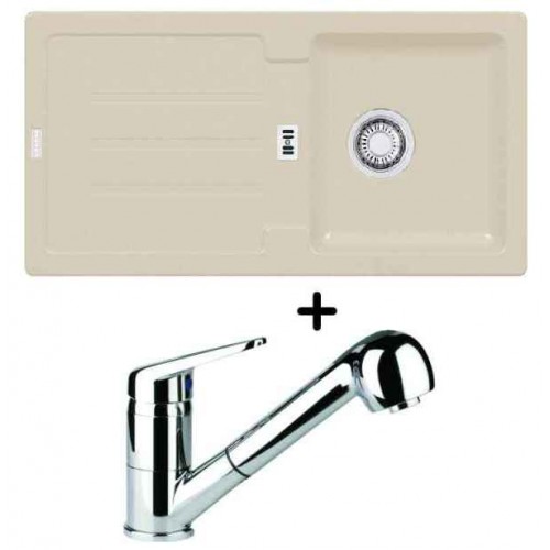 Franke SET G26 Fragranit Spüle STG 614 sahara + Küchenarmatur FC 9547.031
