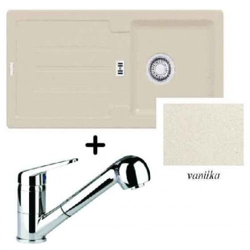 Franke SET G26 Fragranit Spüle STG 614 Magnolia + Küchenarmatur FC 9547.031