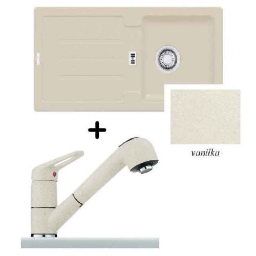 Franke SET G28 Fragranit Spüle STG 614 Magnolia + Küchenarmatur FC 9547.073 Franke SET G28 Fragranit Spüle STG 614 Magnolia + Küchenarmatur FC 9547.073